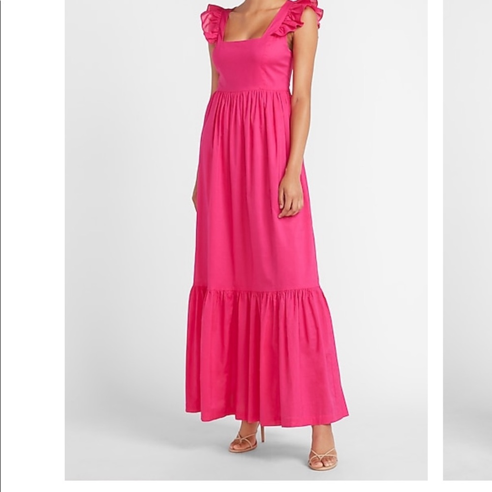 Ruffle sleeve maxi dress